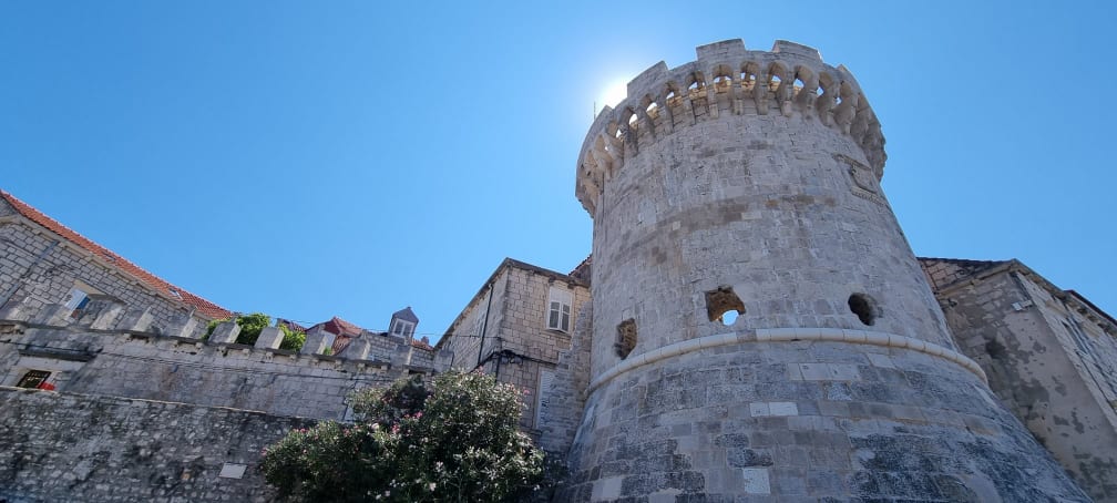 The city walls of Korčula, Croatia.