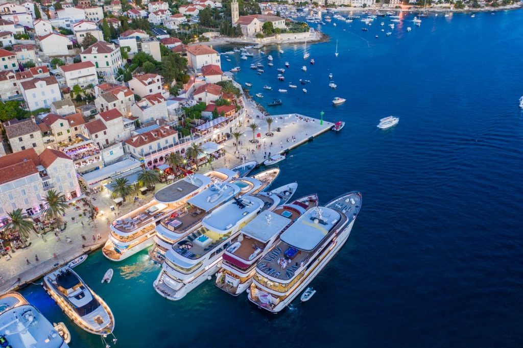 Yacht's docked at Hvar, Croatia.