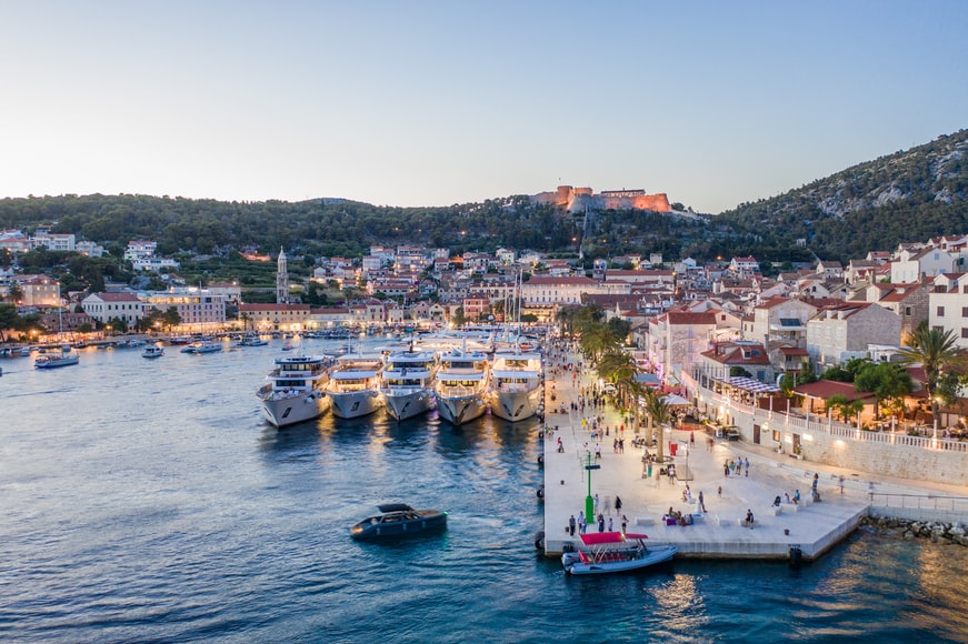 Hvar island at night. Hvar, Croatia.