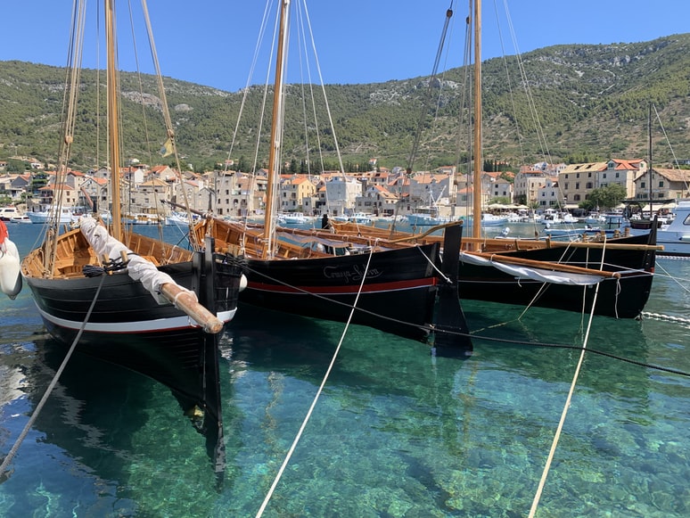 Local boats in Vis, Croatia.