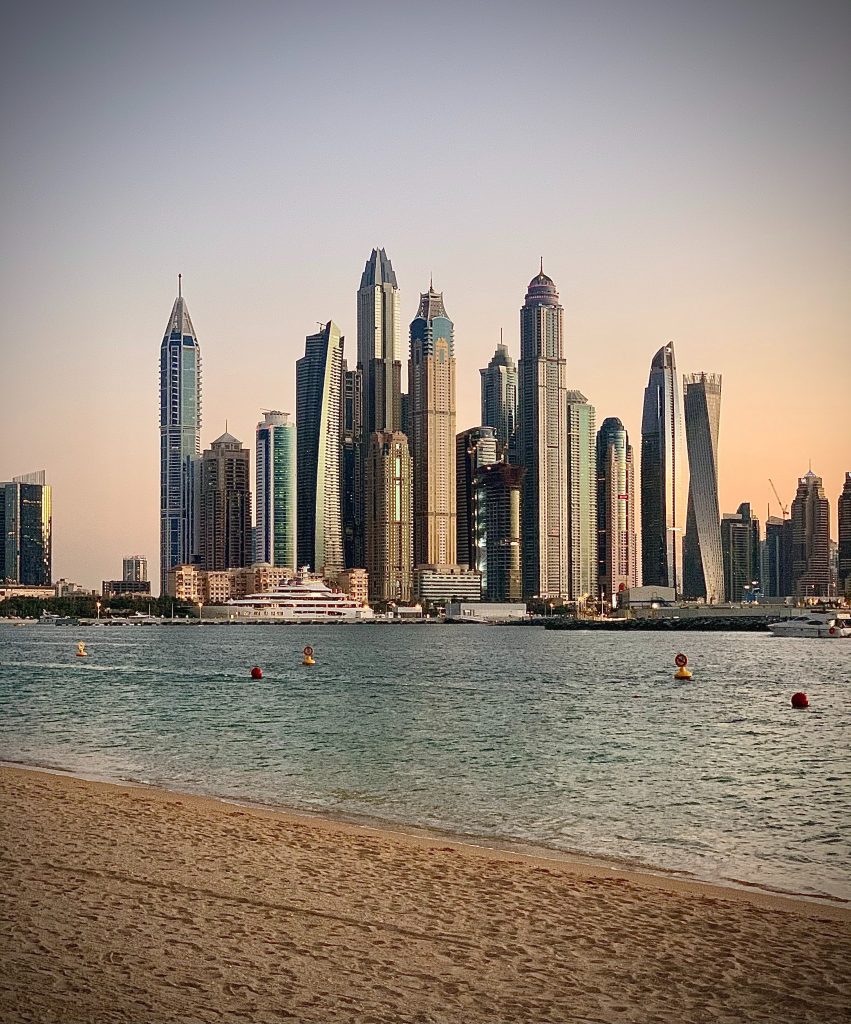 A view of Dubai from Palm Jumeirah.