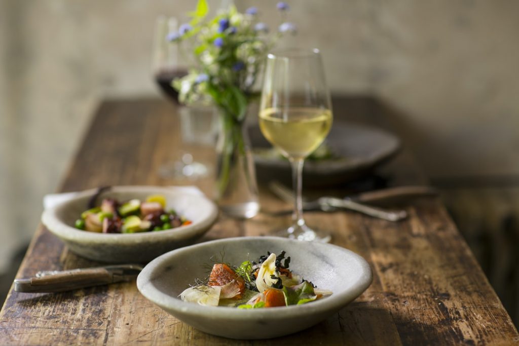 Wine pairing: An acidic white with a garden salad.