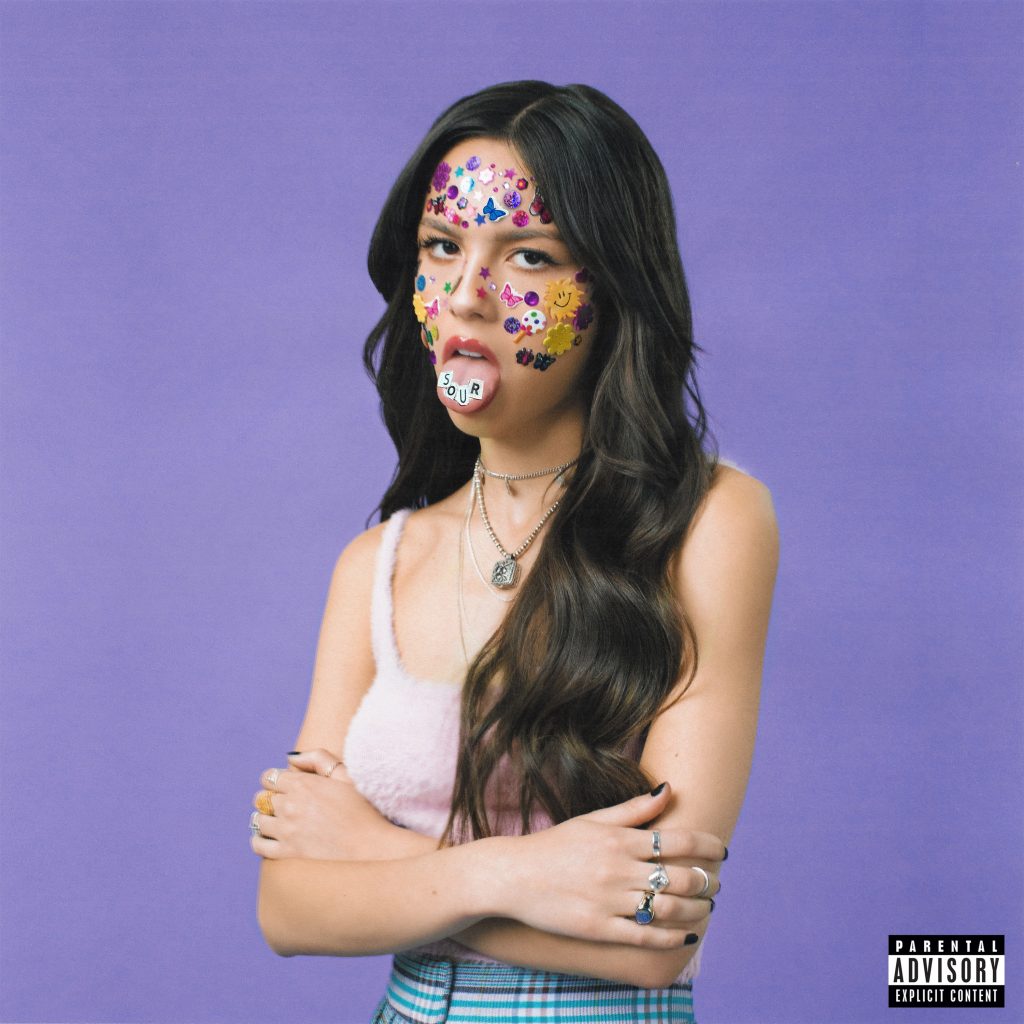 Olivia Rodrigo on the album cover of Sour, she took home several Grammys.