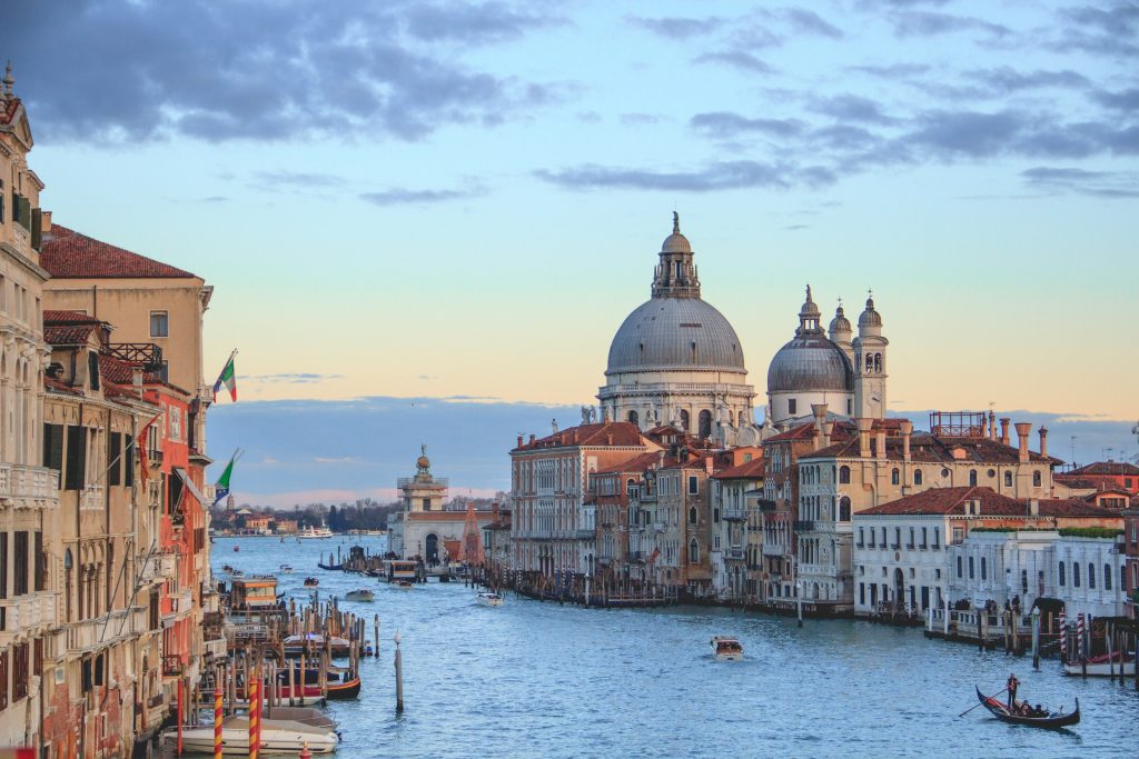 Domes and canals in Venice.