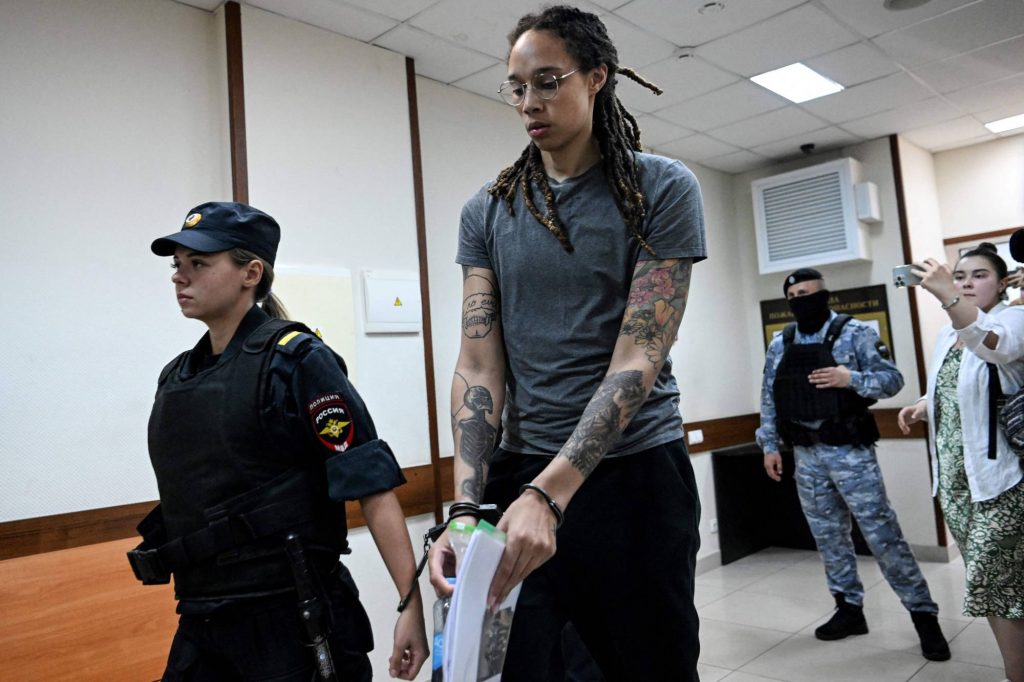 Brittney Griner-at Moscow’s Sheremteyevo airport
