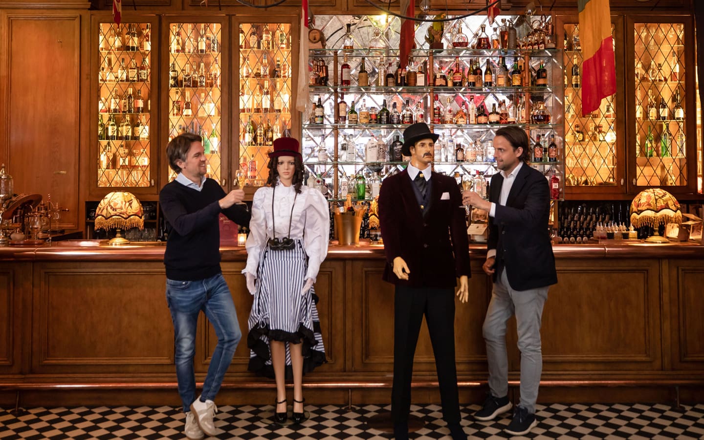 Mr Foggs Residence Duncan Stirling Charlie Gilkes at the bar