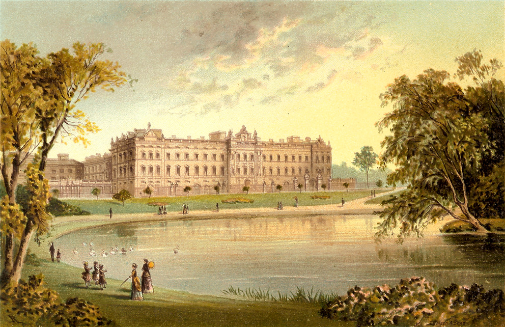 The original façade of Buckingham Palace as viewed from St. James’ Park, 1897 — The British Royal Family