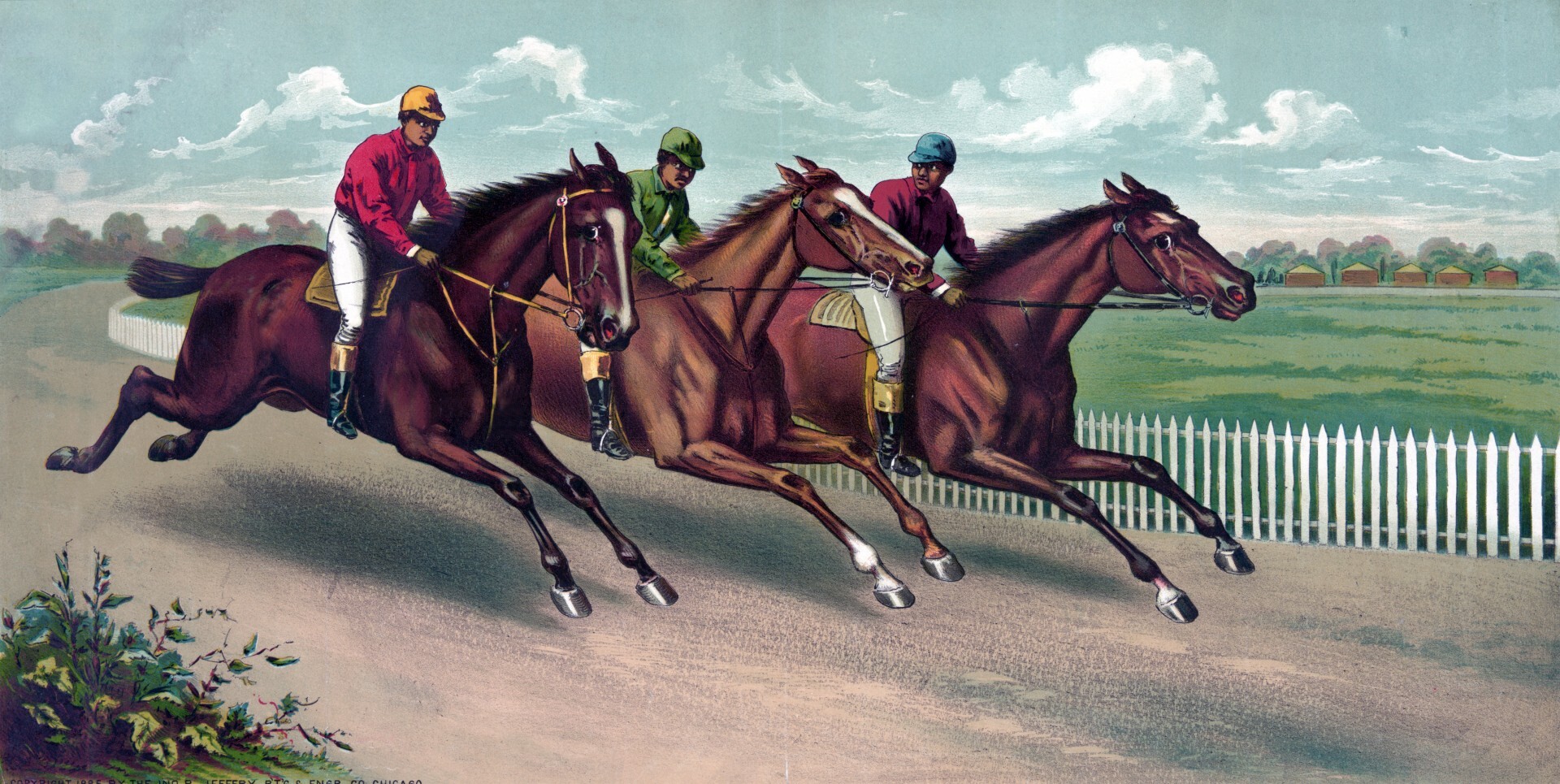 horses racing painting