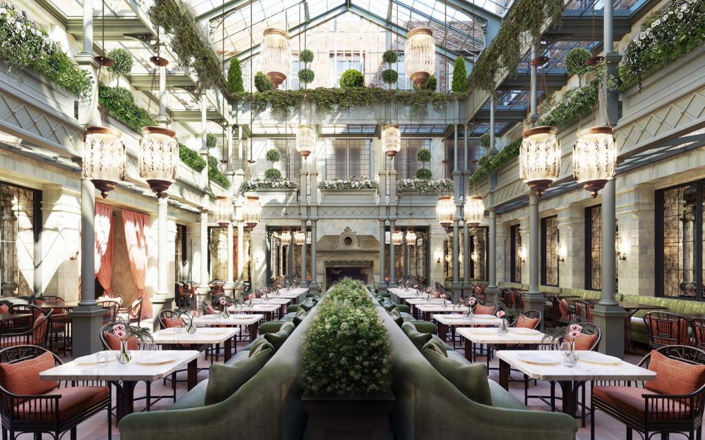 The classically inspired conservatory of the NoMad London, opening in Covent Garden