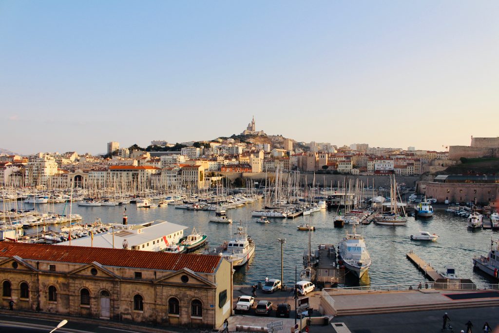 Marseille port on the French Riviera.