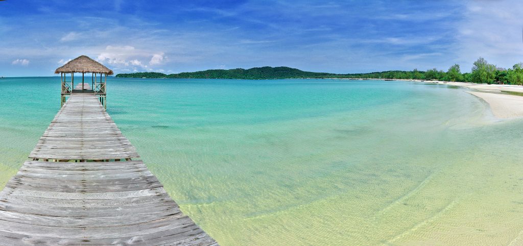 A pier going into the ocean, Southern Cambodia.