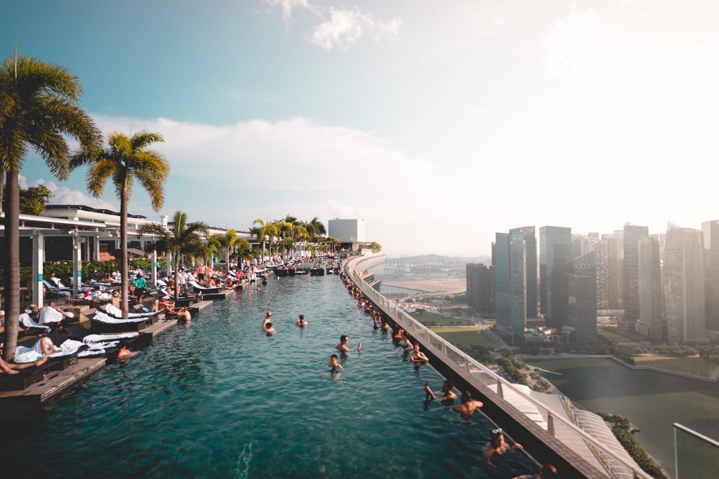 The infinity pool at Marina Bay Sands. 